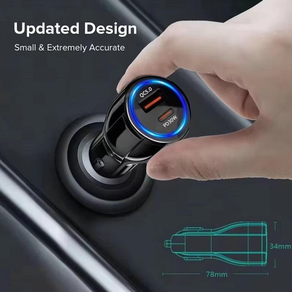 60 Вт, двойной порт, QC5.0 USB PD 3.0, быстрая автомобильная зарядка, адаптер супербыстрой зарядки для мобильного телефона