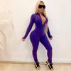 Women Sexy Bodysuit Long Sleeve Fall Wear Sexy Slim Skinny Clubwear Solid Zipper Bodycon Bandage Jumpsuit Overalls High Street