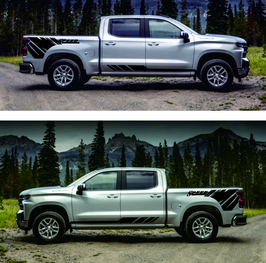 4× Car Side Body Decals DIY Stickers Universal for Pickup Removable