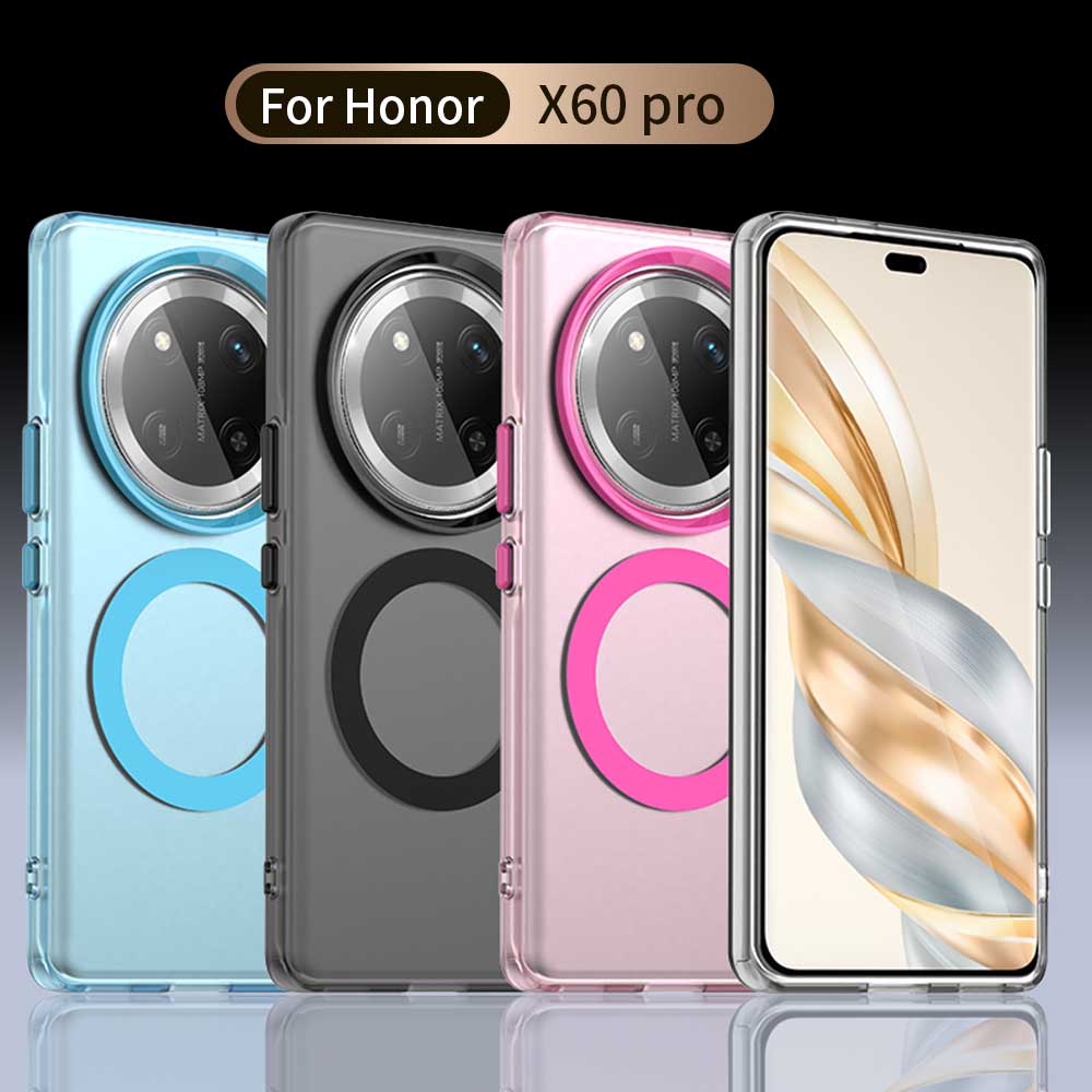 Матовый чехол Magsafe для телефона Honor X9c Magic7 Lite Магнитная беспроводная зарядка для Honor X60 X60 Pro Противоударная задняя крышка