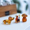 Bonsai Decor Tiny Gift Dog Design Glass Crafts Puppy Figurines Dog Statues Desktop Ornaments