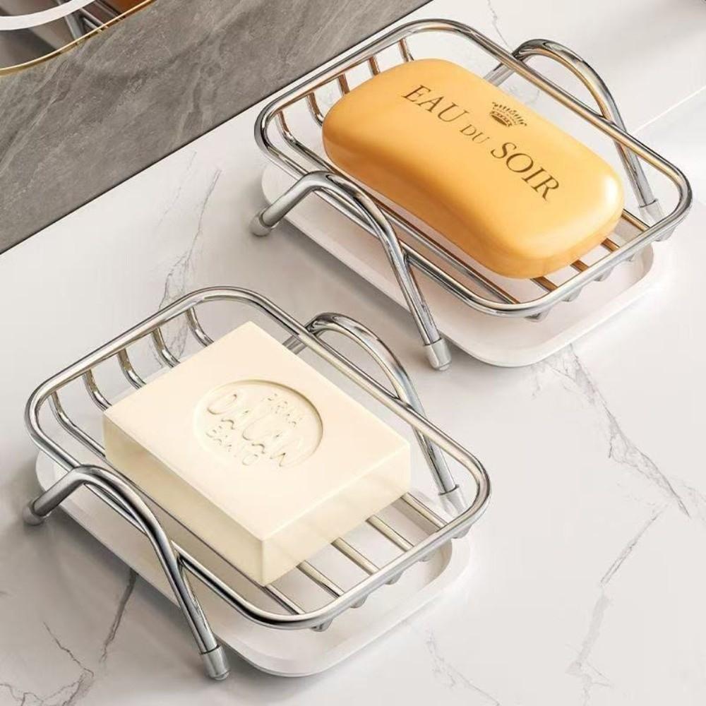 Multifunctional Stainless Steel Soap Rack Self Draining Bathroom Storage Rack  Bathroom Use