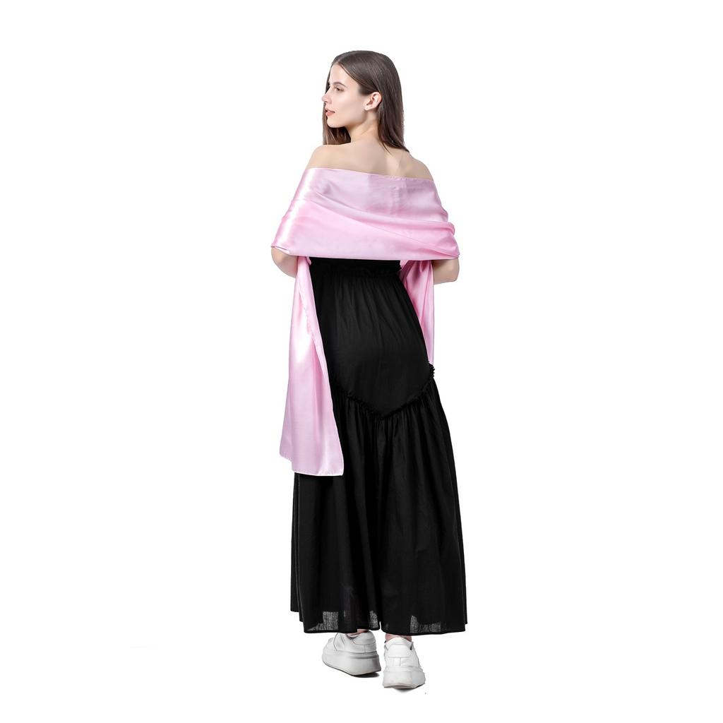 240*65cm Extra-long Women's Silky Satin Shawls and Wraps, Lightweight Head Scarves, Evening Pashmina Vintage Sheer Stole
