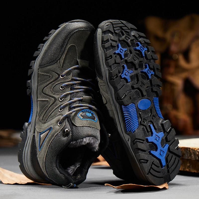 Мужские зимние ботинки, походные ботинки, зеленые, мужские, повседневные, для скалолазания, спортивные ботинки, теплые, с мехом, большого размера