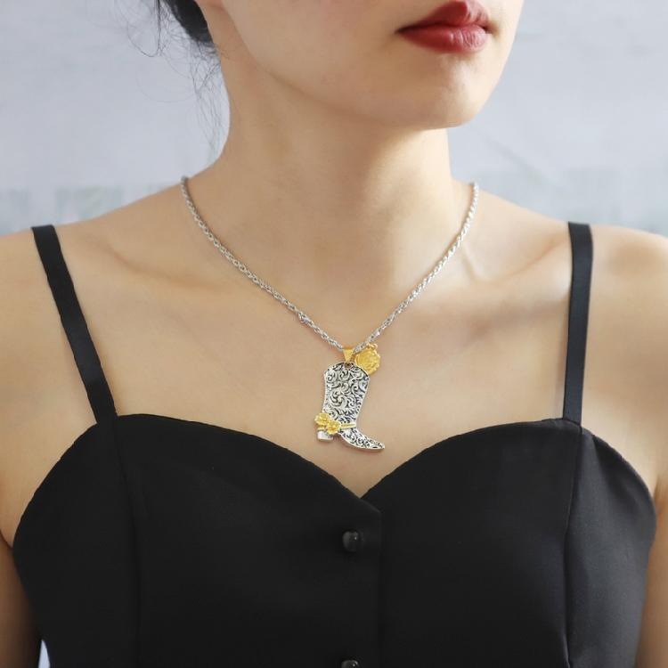 Cowboy Boot Ear Drops/Neck Jewelry Cowgirl Riding Boot Pendant Necklace/Earrings Handmade Ear/Neck Jewelry Ornament