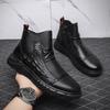 Martin Boots Men's Shoes Spring British Style Casual Chelsea Leather Shoes Men's Waterproof and Non-slip Black Locomotive Tooling Boots