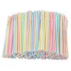 300pcs Plastic Drinking Straws Long Multi-Colored Striped Disposable Straws Party Rainbow Straw