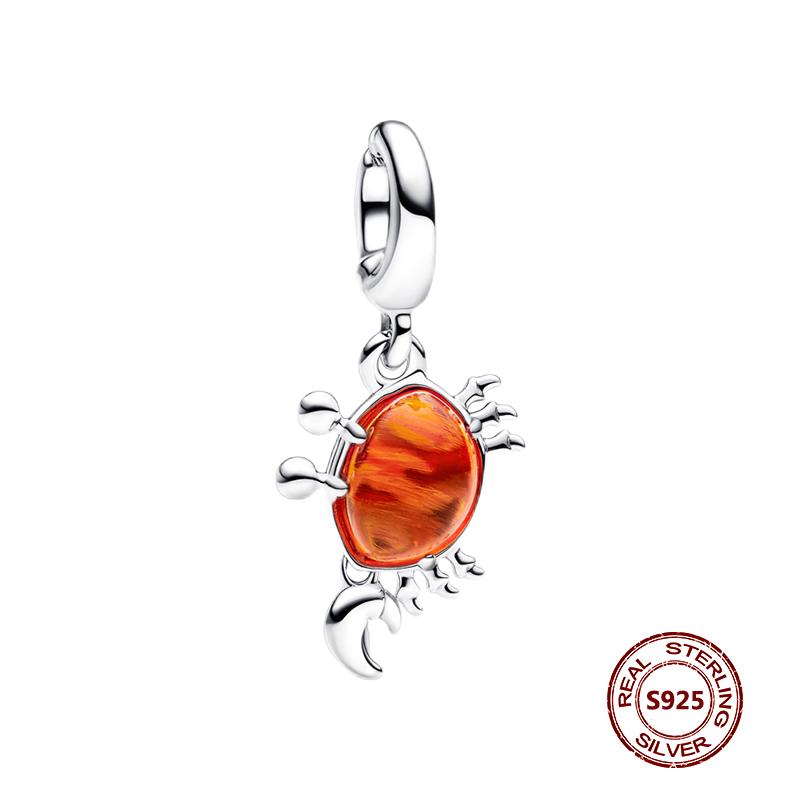 Подвески-хамелеоны, подходят модные оригинальные браслеты, серебро 925 пробы, циркон, осьминог, черепаха, бусина, бабочка, светлячок, подвеска, DIY изготовление ювелирных изделий