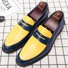 Luxury Designer New Mixed Color Leather Shoes For Men Pointed Penny Loafers Wedding Dress Prom Formal Footwear Zapatos Hombre