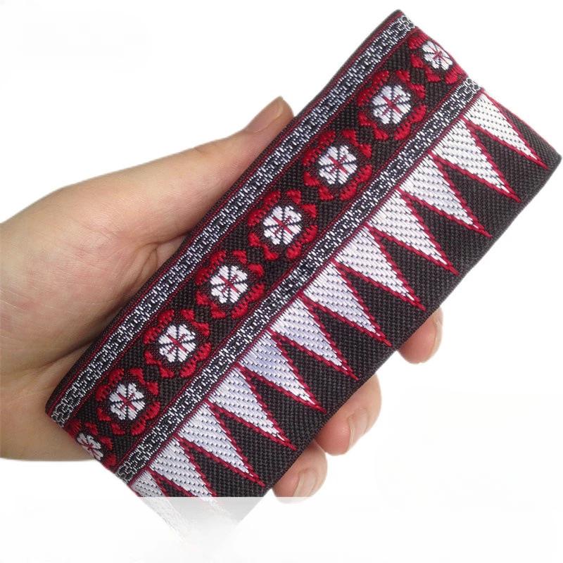 5cm Width 7Yard Vintage Ethnic Embroidery Style Ribbon DIY Clothes Bag Accessories Embroidered Applique Sewing Craft Fabric