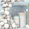 50 шт. металлические, серебристо-белые воздушные шары, гирлянда, арка, комплект, серебряные шары для детского душа, декор для дня рождения, свадьбы, вечеринки