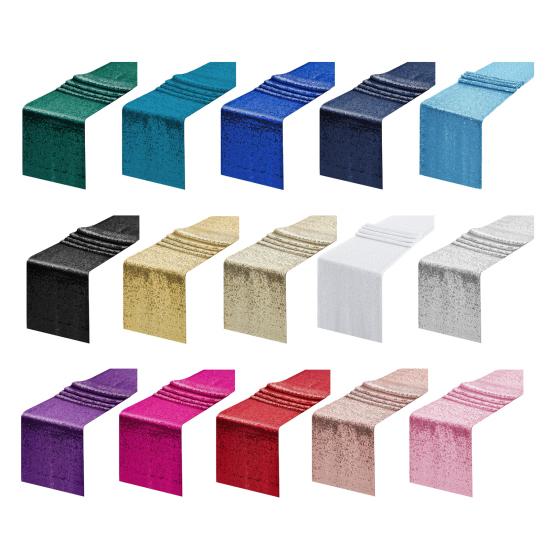 Скатерть с пайетками 12x71 дюймов Блестящая скатерть Украшение праздничного стола