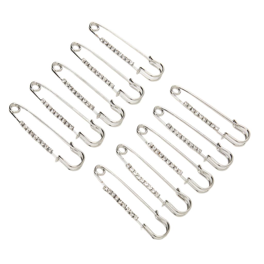 10 шт. броши со стразами в виде булавок для женщин в стиле ретро, элегантные, легко подходящие английские булавки для свитера