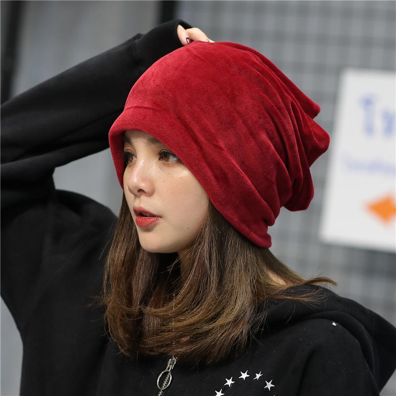 Женская шапка Skullies шапочки полиэстеровые вязаные шапки шапка-бини зимняя флисовая повседневная бархатная женская шапка шапки