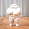 Напечатанная на 3D-принтере мускулистая фигурка кота, статуэтка сильного кота, украшение для дома, офиса, рабочего стола, подарок для любителей фитнеса