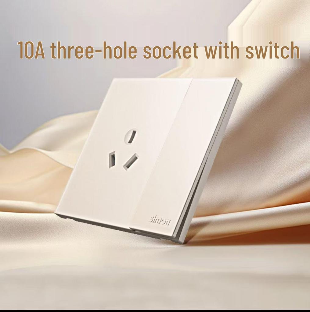 Simon i6Air Ultra-Thin Five-Hole 86 Type Switch and Socket for Home Decor