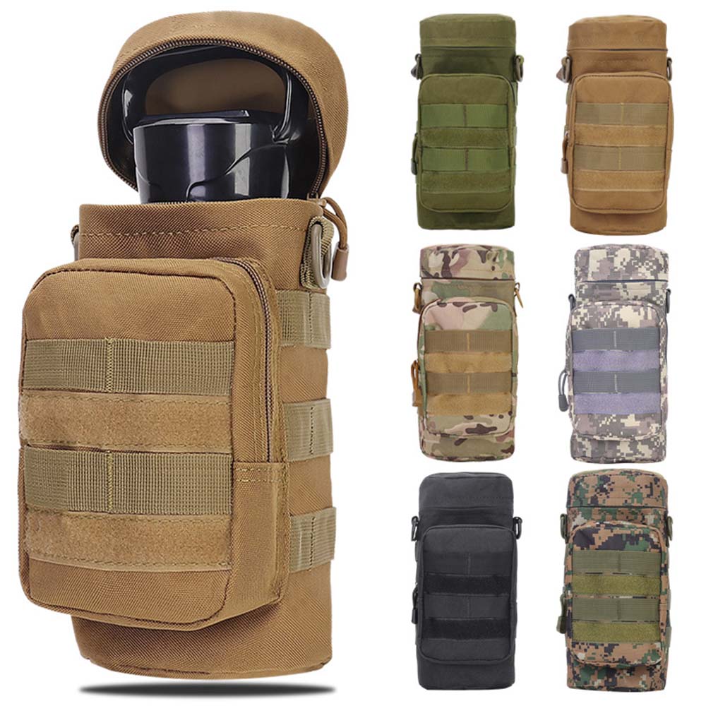 Тактическая сумка для бутылки с водой Molle, держатель для путешествий, кемпинга, пешего туризма, велоспорта, рыбалки, охоты, бутылки с водой, переноска для чайника