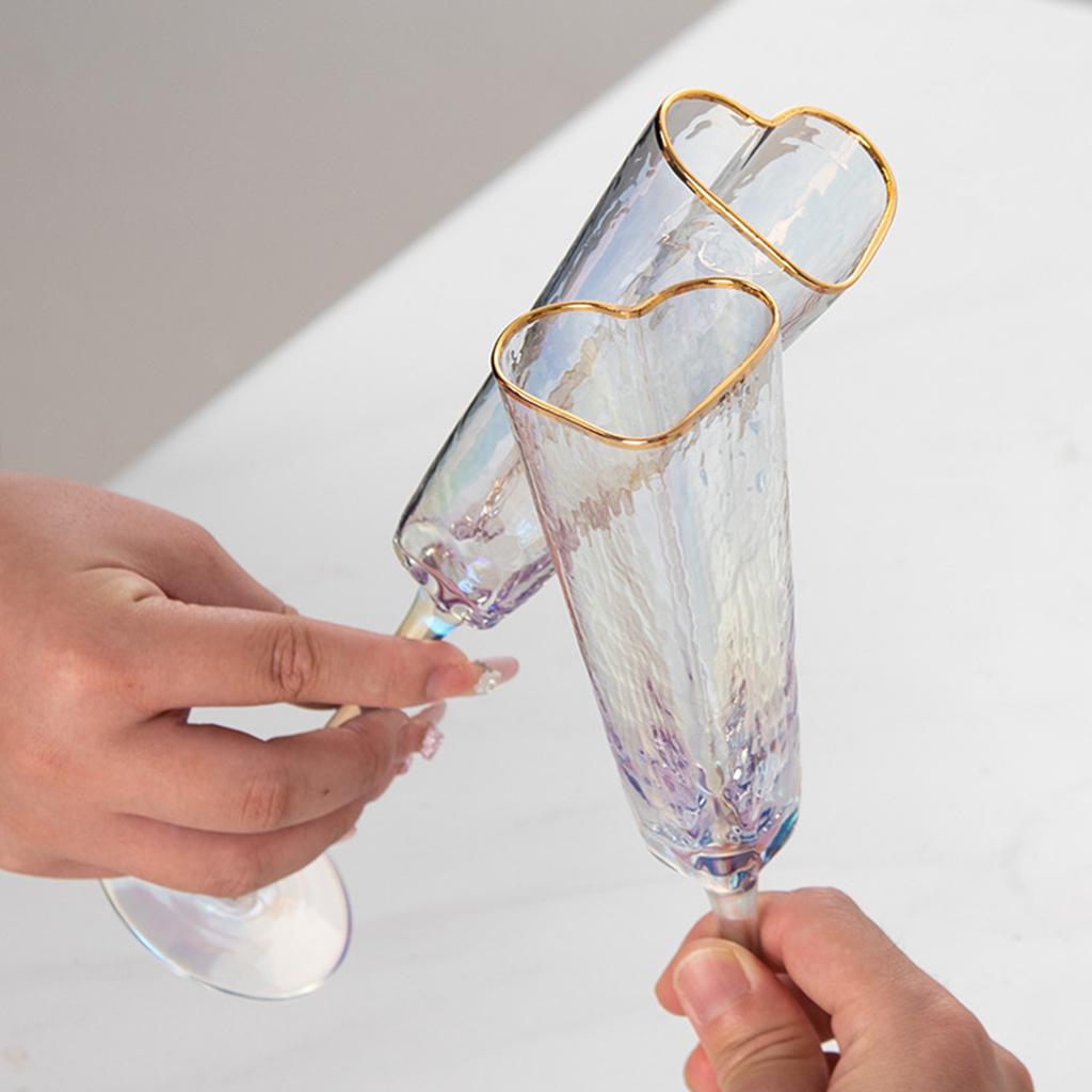 Красочные кристаллы стеклянные бокалы для вина в форме сердца бытовые стильные винные бокалы для свадебной вечеринки