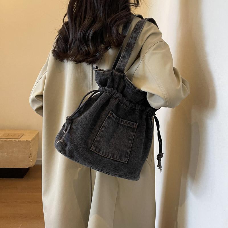 Джинсовая сумка Женская сумка на шнурке Сумка через плечо через плечо