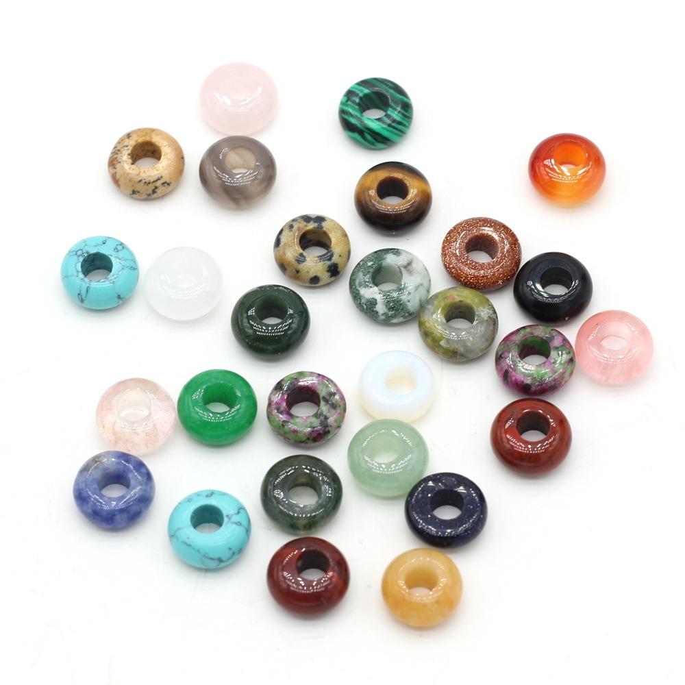 Agates Agates Stone Beads Colorful Lotus Perforated Beads Big Hole Loose Beads Girl Gifts