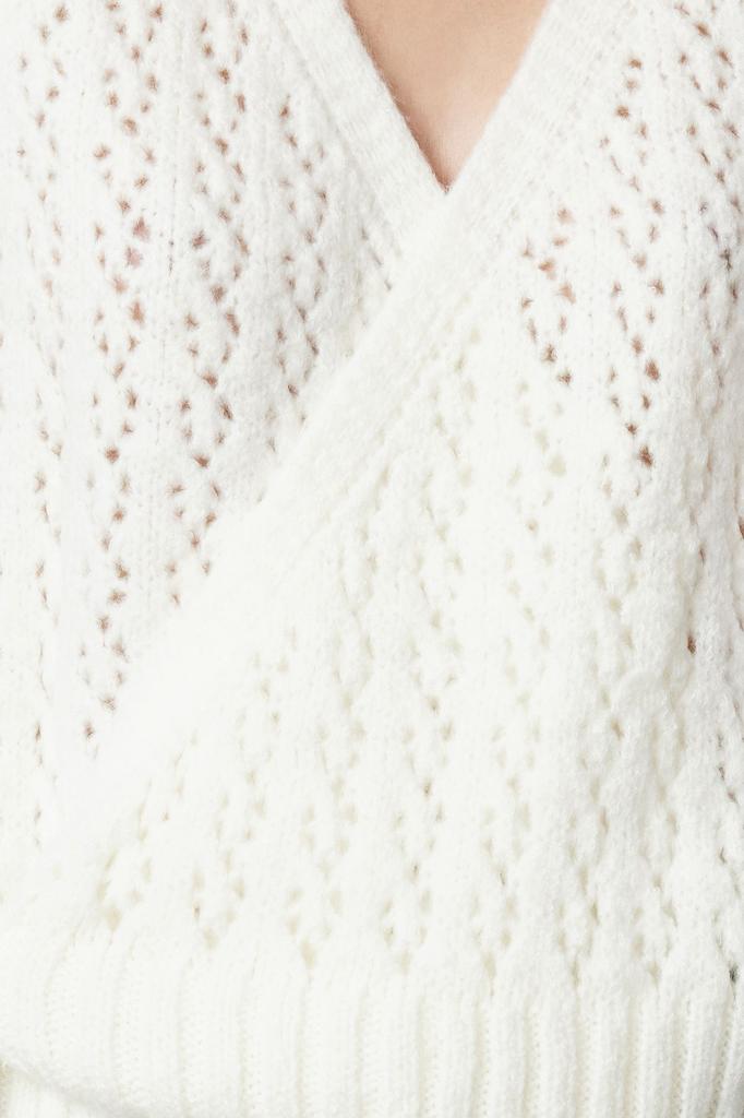 Women's Fashionable Stylish Sweater Blue Soft Textured Openwork Hole Lacing Detailed Knitwear Sweater