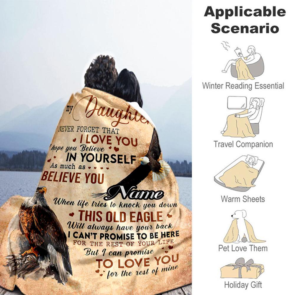 Eagle Daughter Personalized Name Blanket Gift Personalized Blanket Ultra-Soft Great for Couch Bedding Picnics Livingroom for All Occasions