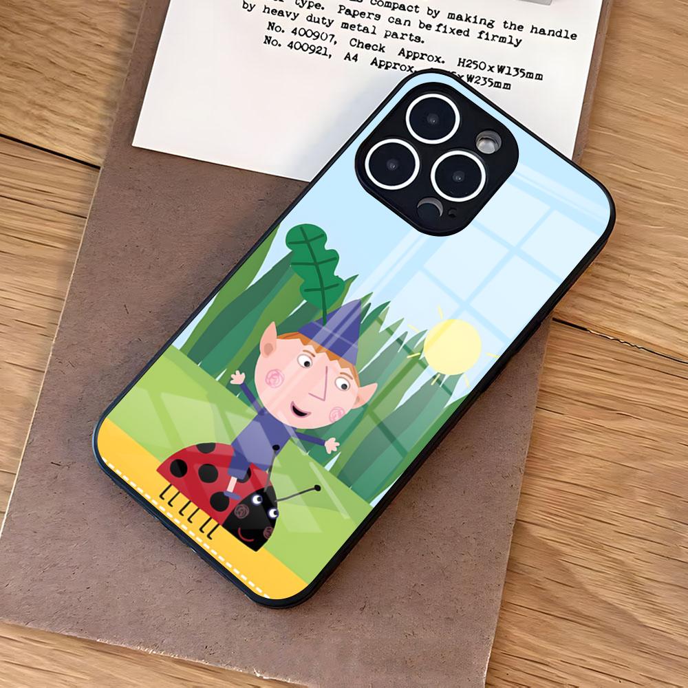 Чехол для телефона Бен и Холли Маленькое королевство Для iPhone 17 Air 16 E Pro Max 15 14 13 Mini 12 Pro 11 Max Plus Черная стеклянная крышка
