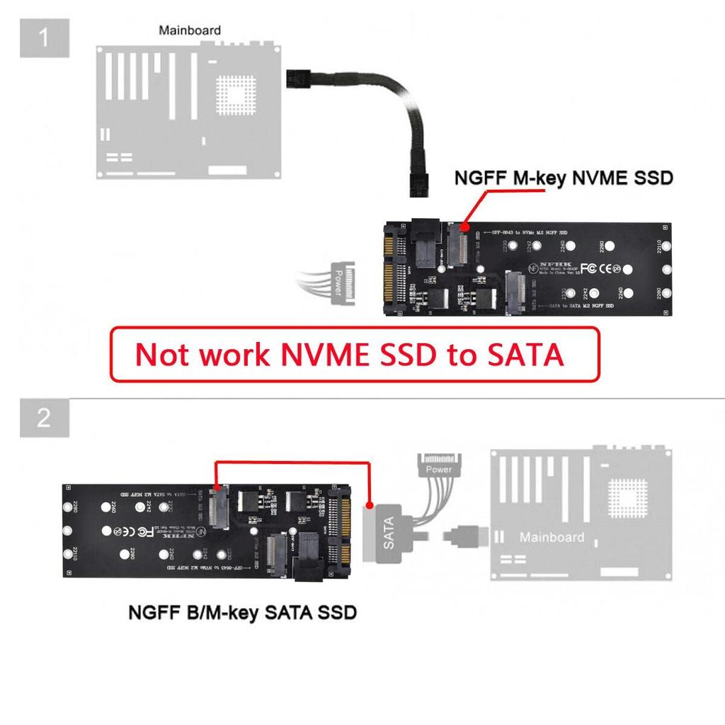 Комплект NFHK U2 NGFF to HD Mini SAS NVME PCIe SSD SATA адаптер для материнской платы SFF-8643 - M-Key