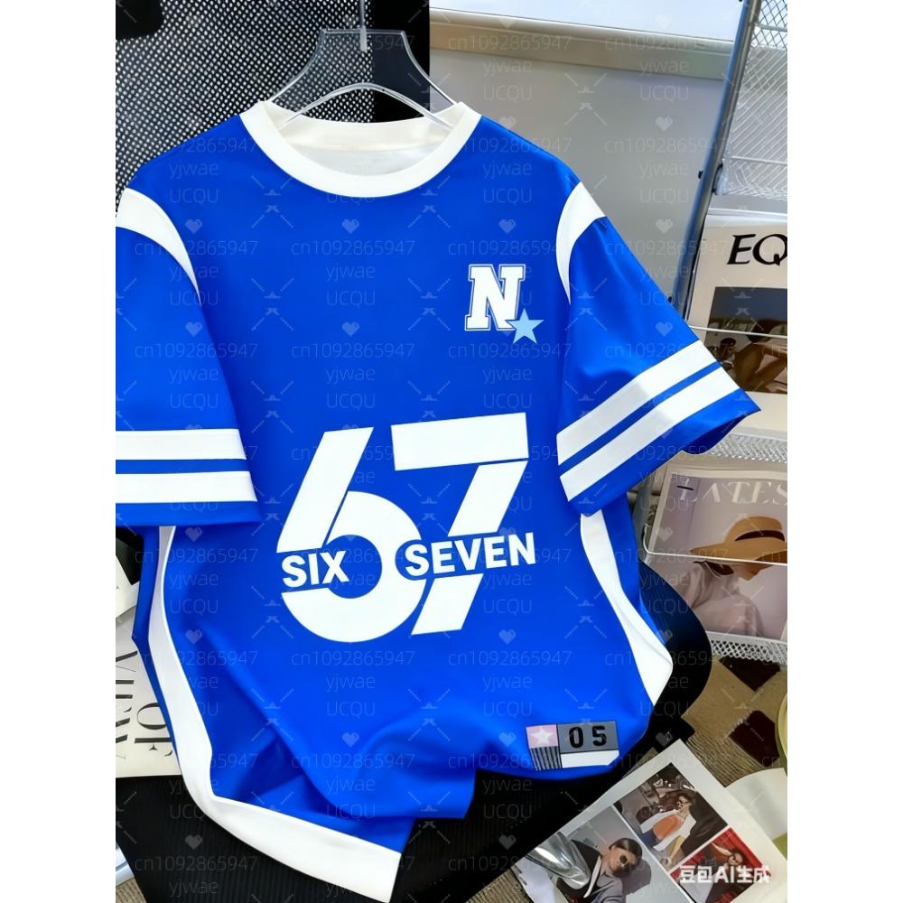 67 Meme T-Shirt for Kids Funny Digital 6 7 Print Summer Short Sleeve Boys Tees Top Loose Streetwear Fashion Girl Clothes