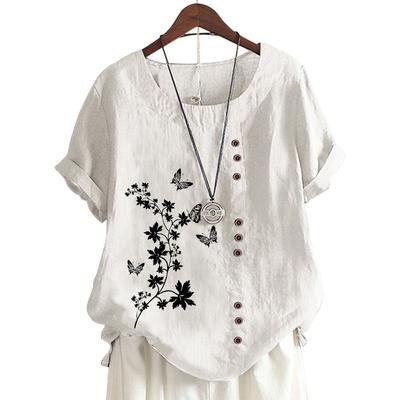 Уникальный женский топ с принтом и пуговицами в 11 ярких цветах