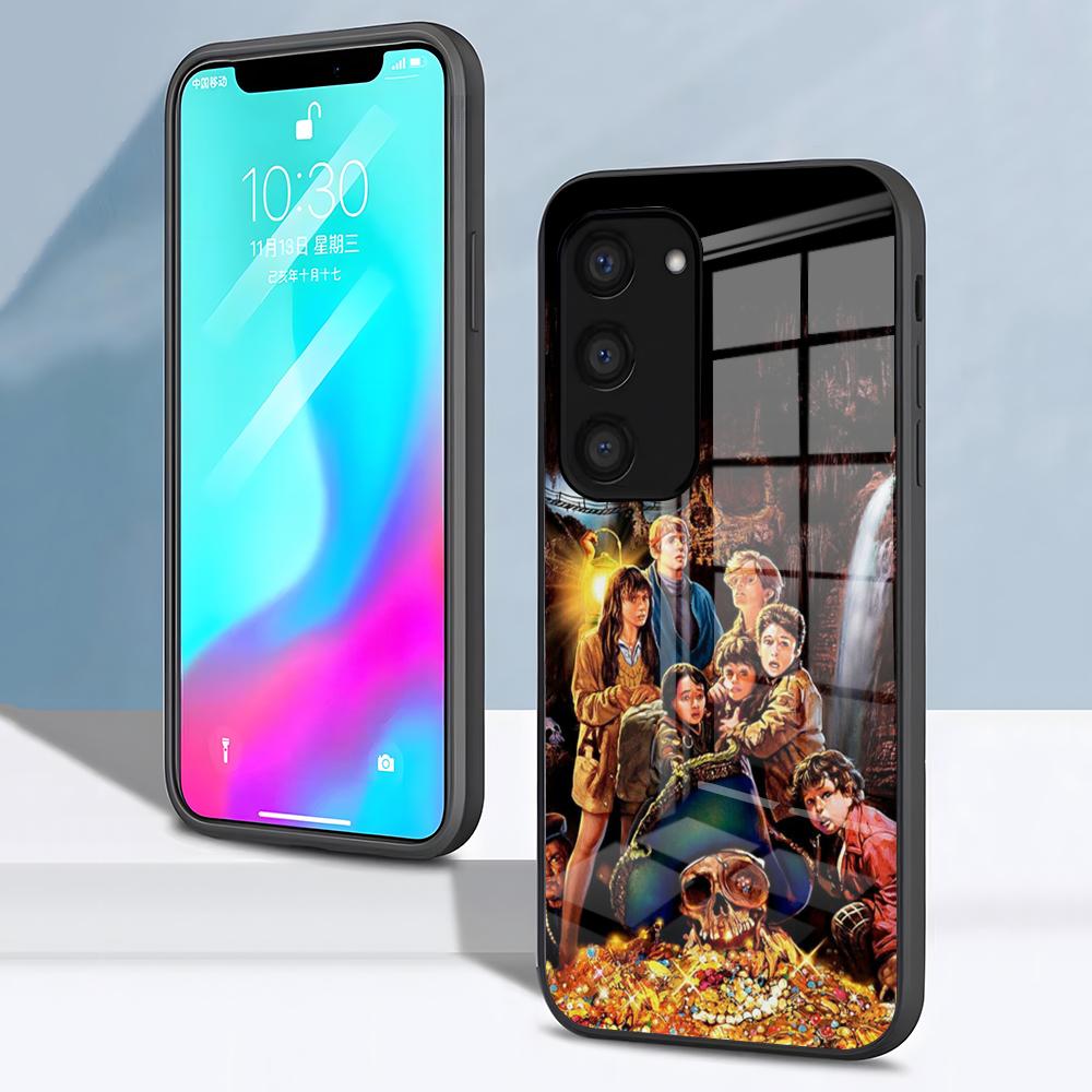 Чехол для телефона The Goonies для Samsung S26 S25 S24 FE S23 S22 S21 Plus S20 Ultra Note20Ultra Черная стеклянная крышка