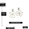 925 Silver Needle Simple Pearl Flower Earrings For Women Fashion High -End Metal Sense Temperament Earrings  Trend