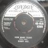 7inch Record BOBBY VEE - How Many Tears / Baby Face 45HLG9389 London Records, 1961 UK Rock Used