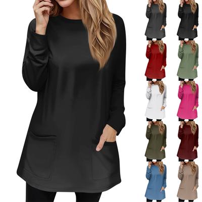 Женская толстовка, пуловер, спортивная одежда, карман, принт, повседневный топ с круглым вырезом и длинными рукавами