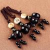 with Black Red Beads Bag Charms Natural Obsidian Car Key Ring Gourd Pendant Keychain  Small Gifts