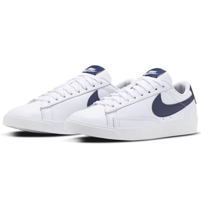 Nike Женские кроссовки Blazer Low Le Белые Темно-синие Обувь для скейтборда AV9370-119