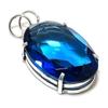 Natural London Blue Topaz Gemstone 925 Sterling Silver Pendant 1.97" J8W44