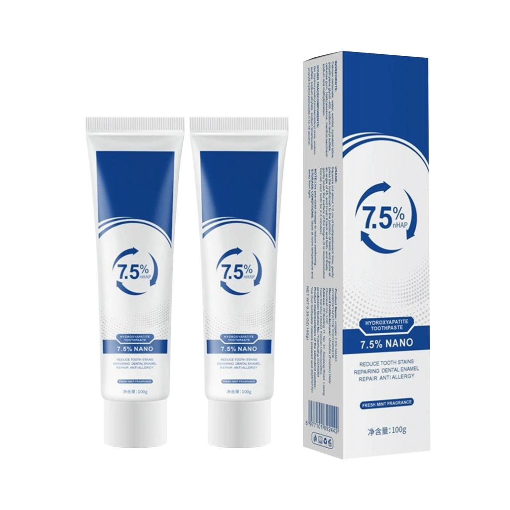 Зубная паста с гидроксиапатитом — это полностью английская зубная паста для ухода за эмалью, которая освежает дыхание, эффективно отбеливает и очищает зубы.