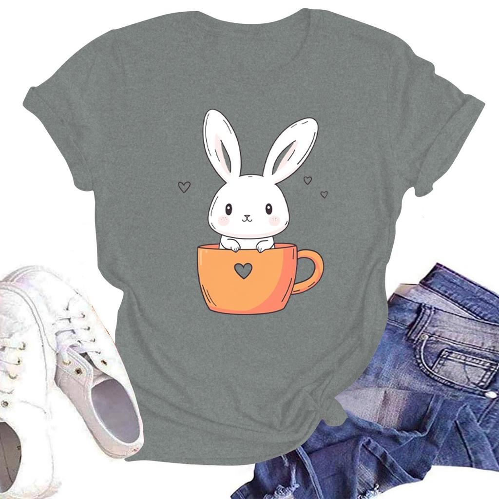 Женская повседневная футболка с круглым вырезом и короткими рукавами с принтом