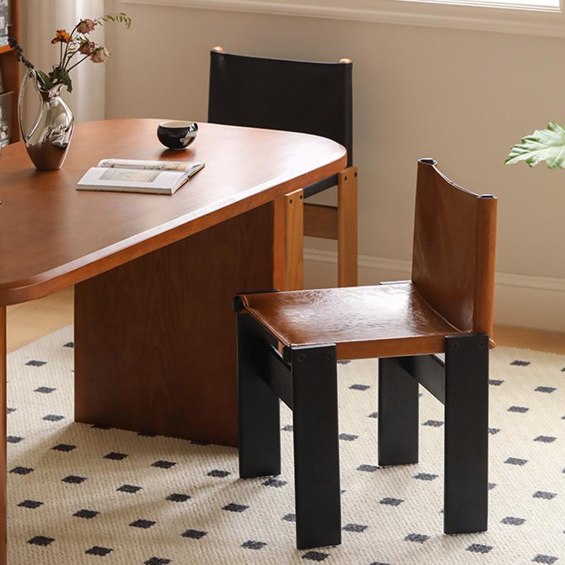 Обеденный стул из коровьей кожи в стиле ретро, массив дерева, современная мебель для дома, стул для гостиной, мобильный стул для спальни, письменный стол, табурет