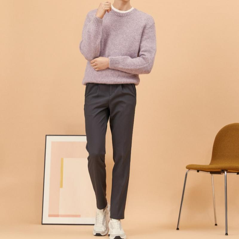 Bang Bang Men S One Pleat Ultra Warm Bonded pantS Charcoal