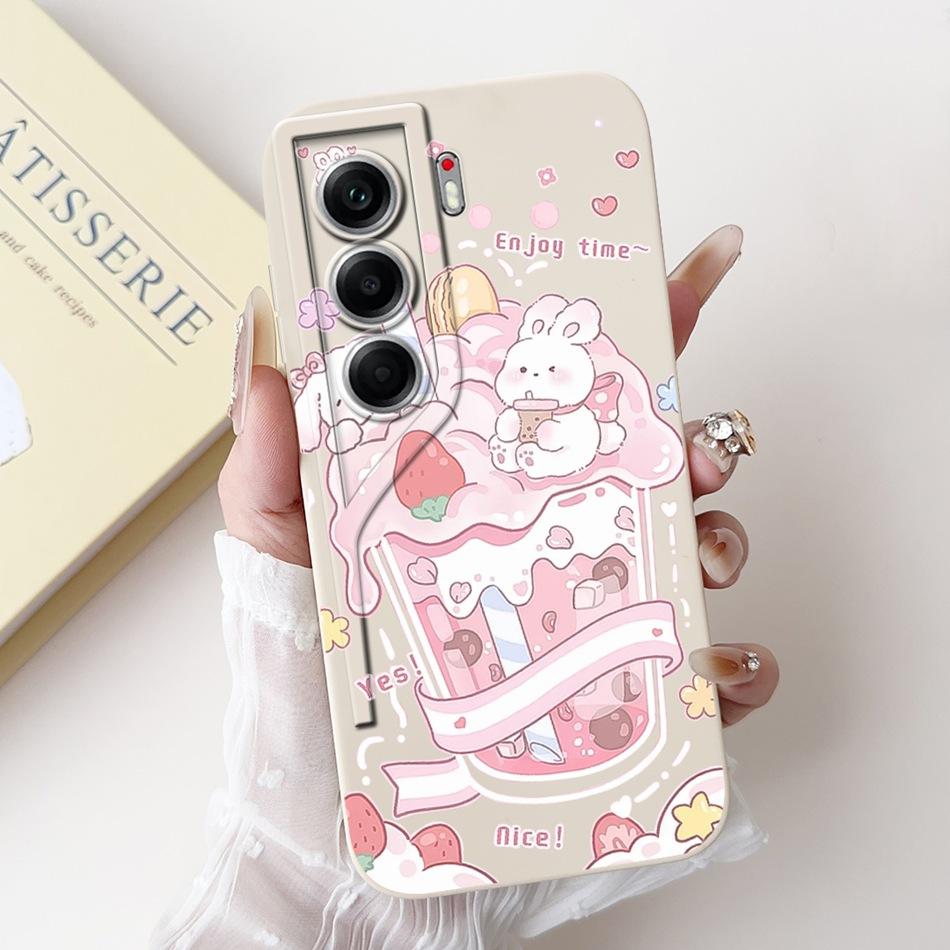 For Tecno Camon 40 Pro 4G Camon40 CM5 CM6 Cute Rabbit Cat Cartoon Phone Case For Camon 40 40Pro 4G Soft Silicone Cases Bumpers
