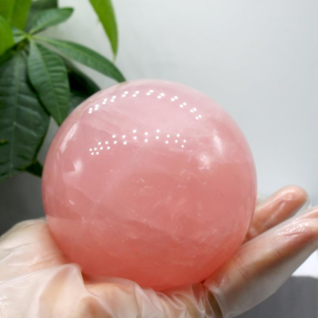 Star Rose Quartz Crystal Natural Carefully 88mm 878g Natural Crystal Raw Feng Good Love and Relationship Guardian Home New Ornament [TANAKA YA] Ball,