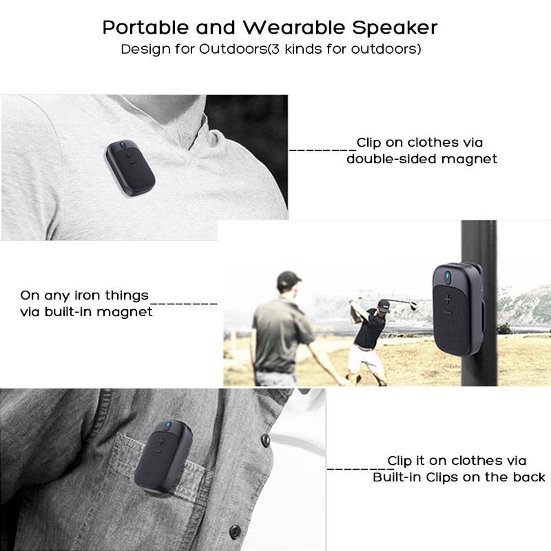 Портативный носимый рюкзак-ошейник с пристегивающимся беспроводным динамиком Bluetooth и встроенным микрофоном для пеших прогулок, бега, верховой езды и т. д.