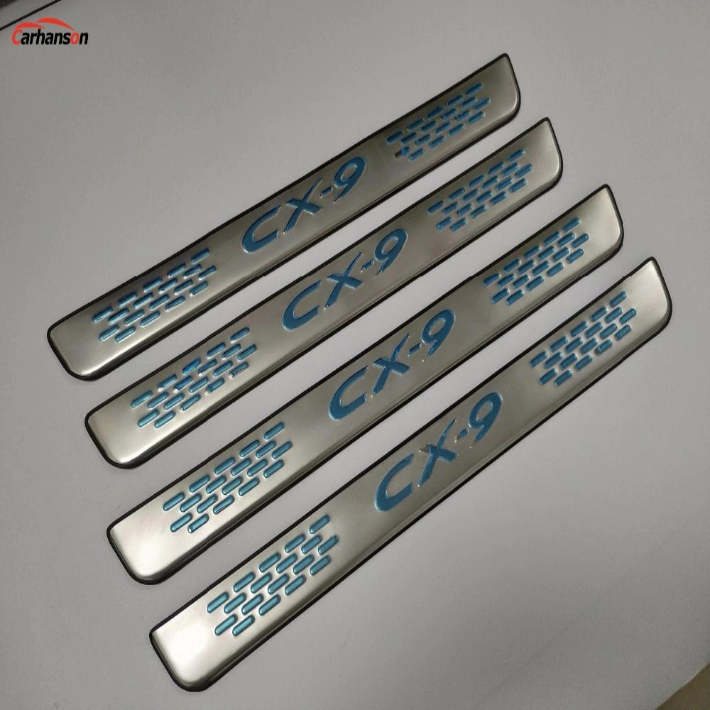 Для автомобиля Mazda Cx9 2007 2009 2010 2012 2015 аксессуары наклейка на порог из нержавеющей стали защитная крышка накладка накладка авто
