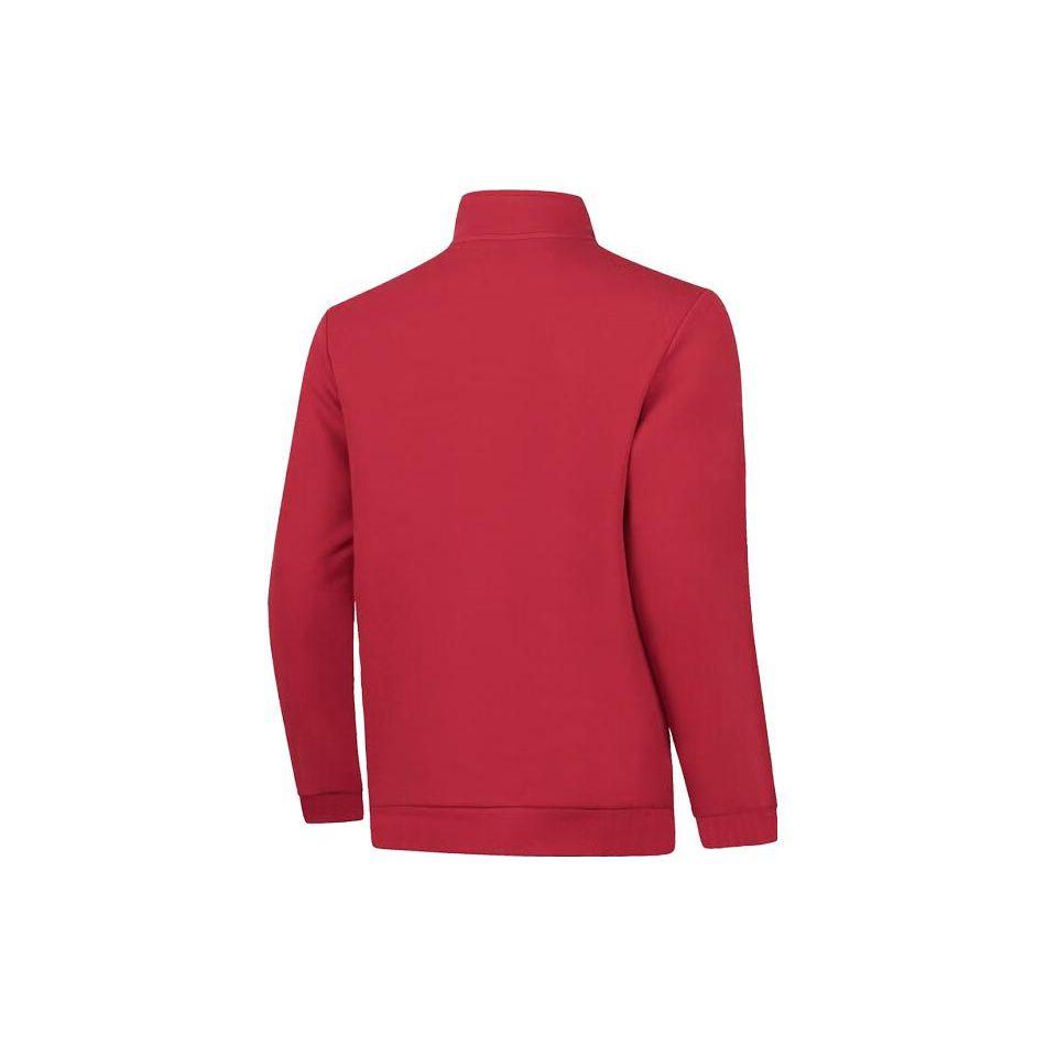 Мужские толстовки с капюшоном Li Ning Plain Stand Collar Open Front Casual Hoodie Bull-Red AWDT989-3
