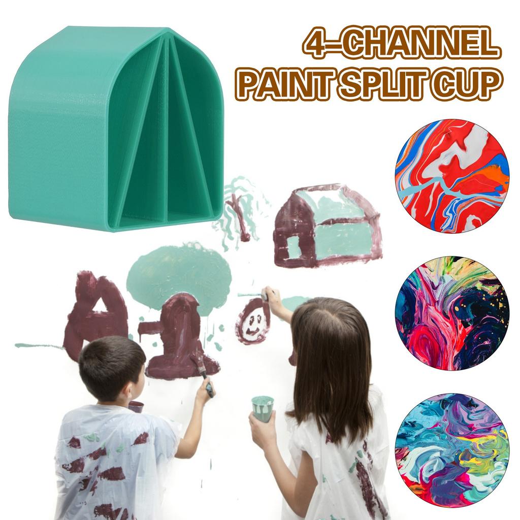 8oz Acrylic Pour Cup , 4 Channels Paint Pouring Split Cup Art Pour Supplies