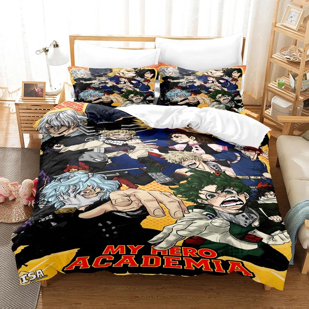 Комплект постельного белья My Hero Academia с рисунком японского аниме, удобный пододеяльник, односпальный, двуспальный, двуспальный, односпальный, полноразмерный пододеяльник, подростковое постельное белье