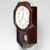 Seiko Clock Wall Clock Radio Analog Time Selectable Chime Strike Decorative Pendulum Octagonal Long Wooden Frame Dark Brown Wood RQ205B &