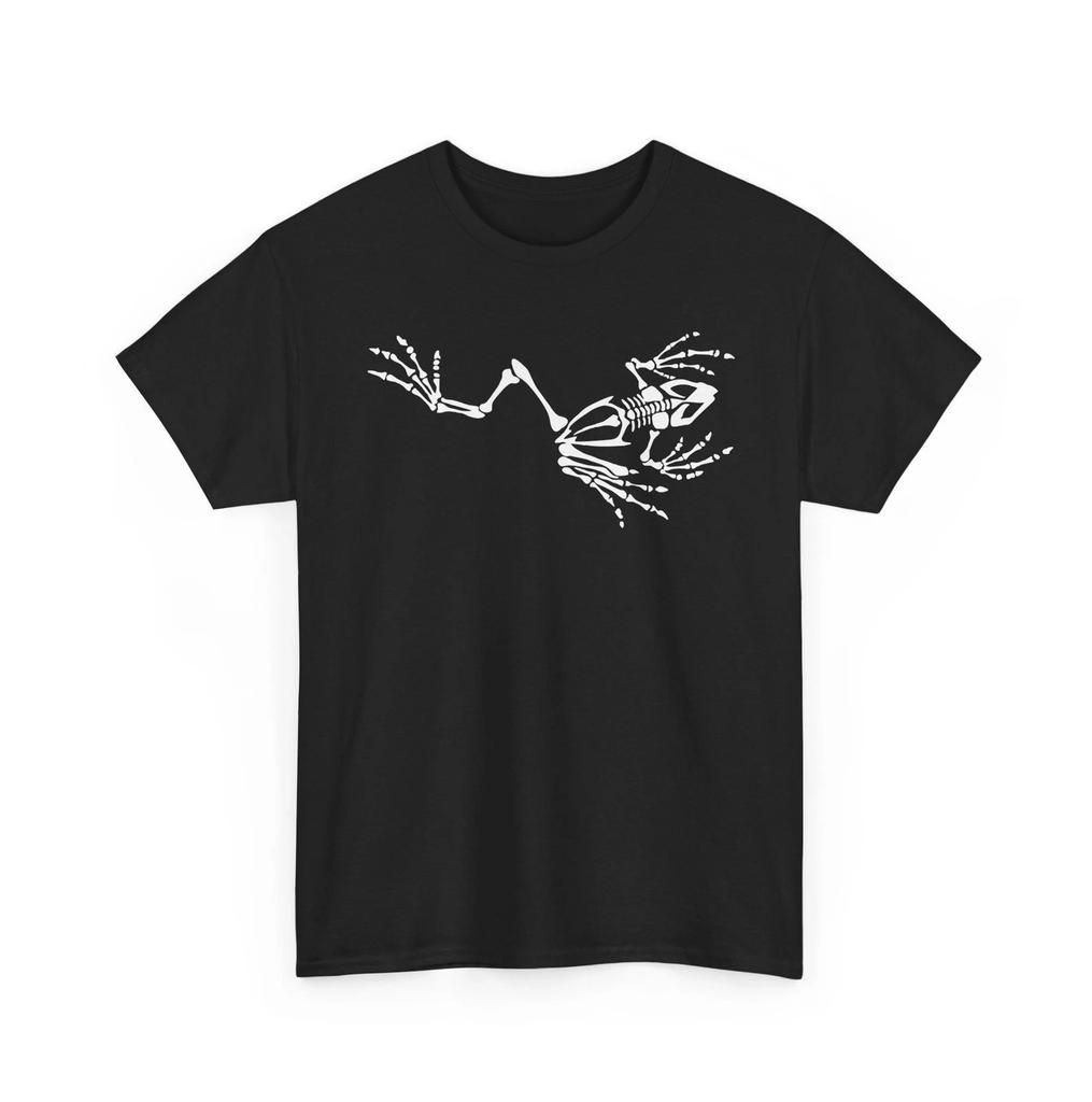 Spooky Frog Skeleton Animal Bone Outline Graphic T‑Shirt SIZE S‑5XL